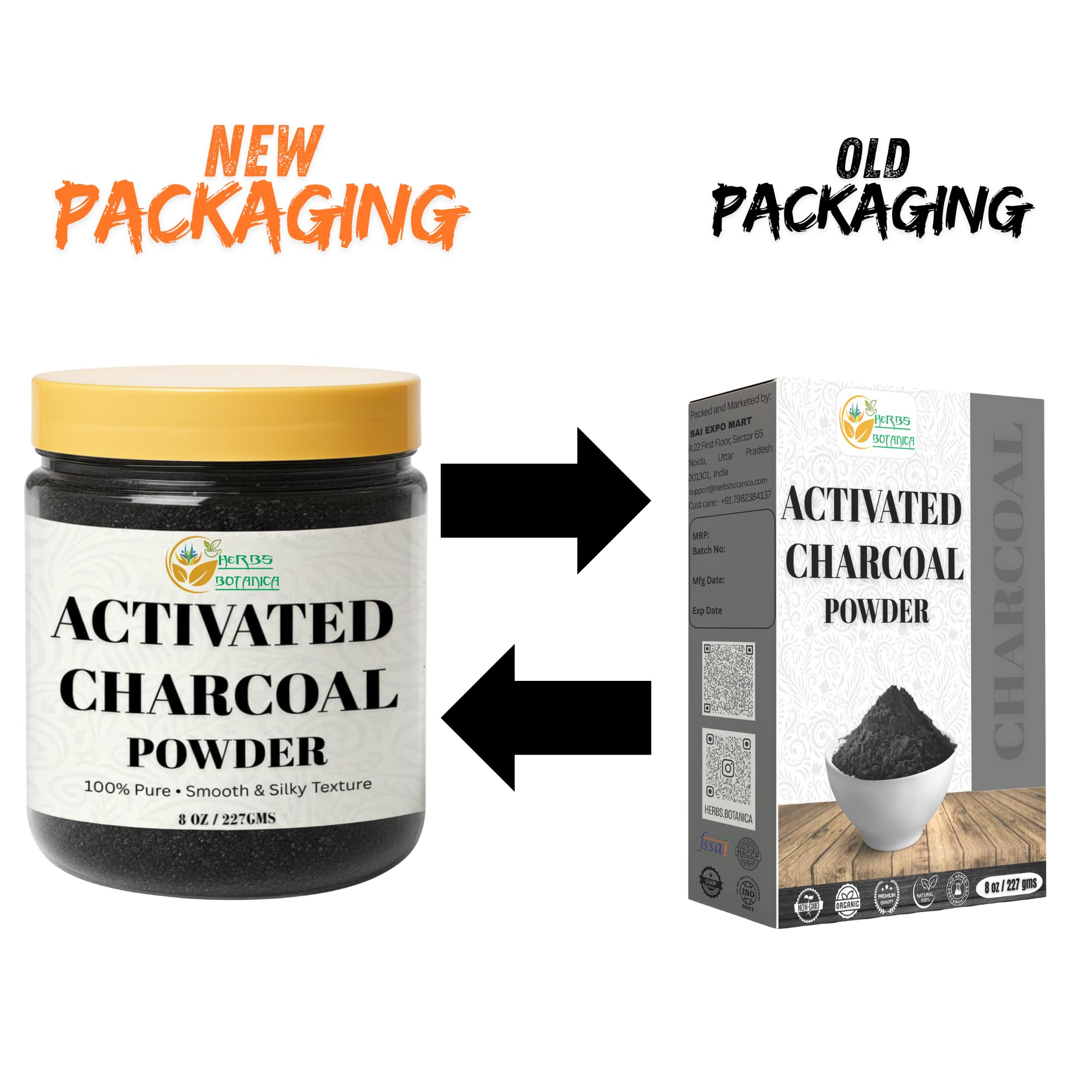Herbs Botanica food grade bamboo charcoal powder for digestive bloating relief