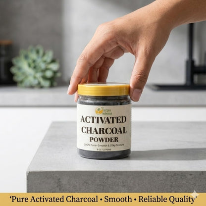 Herbs Botanica charcoal supplement container showing exact weight of 227 grams