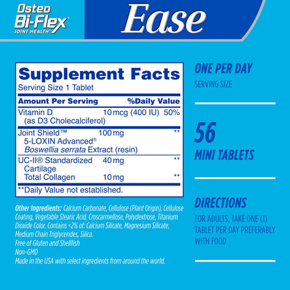 Close up of Osteo Bi-Flex Ease mini tablets packaging