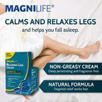 MagniLife Relaxing Leg Cream product label details and directions