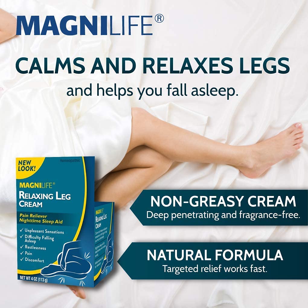MagniLife Relaxing Leg Cream product label details and directions