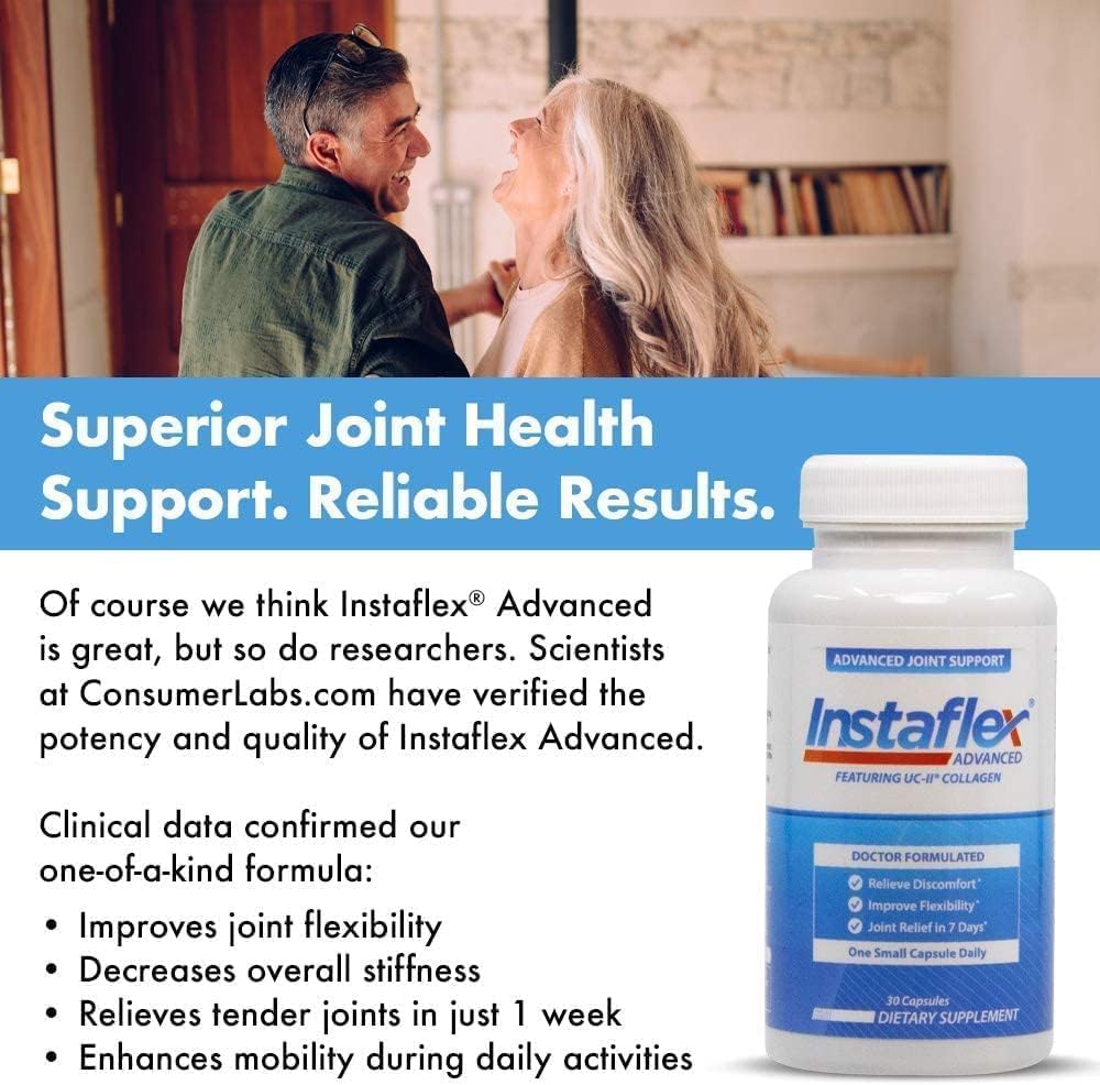 Instaflex Advanced 30 count supplement bottle label
