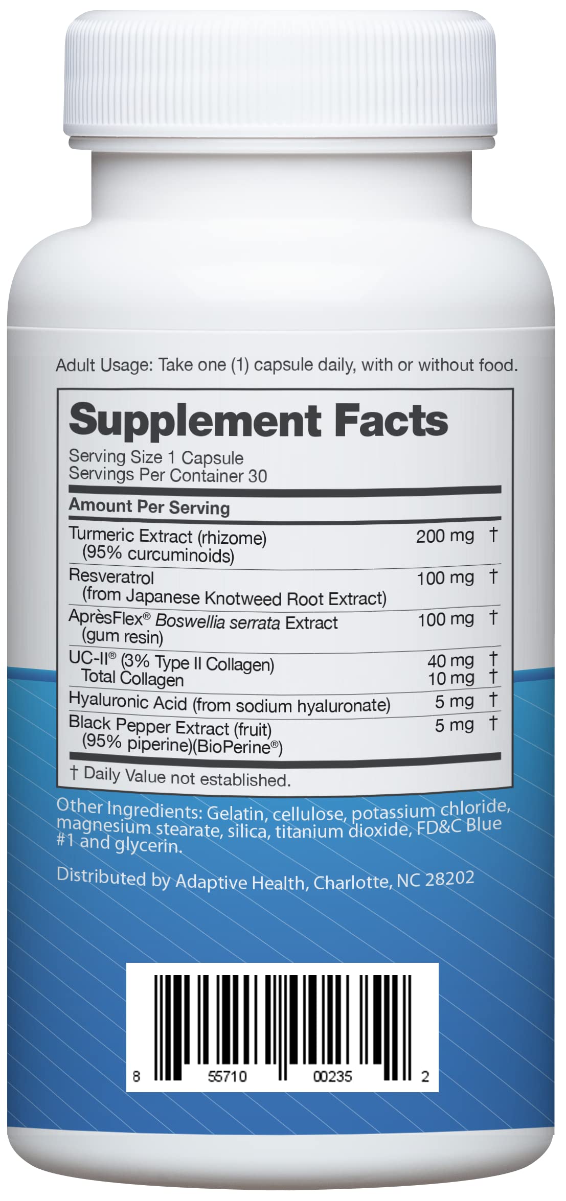 Instaflex Advanced joint support supplement packaging side