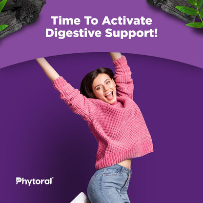 Phytoral dietary supplement veggie capsules poured out on a clean surface