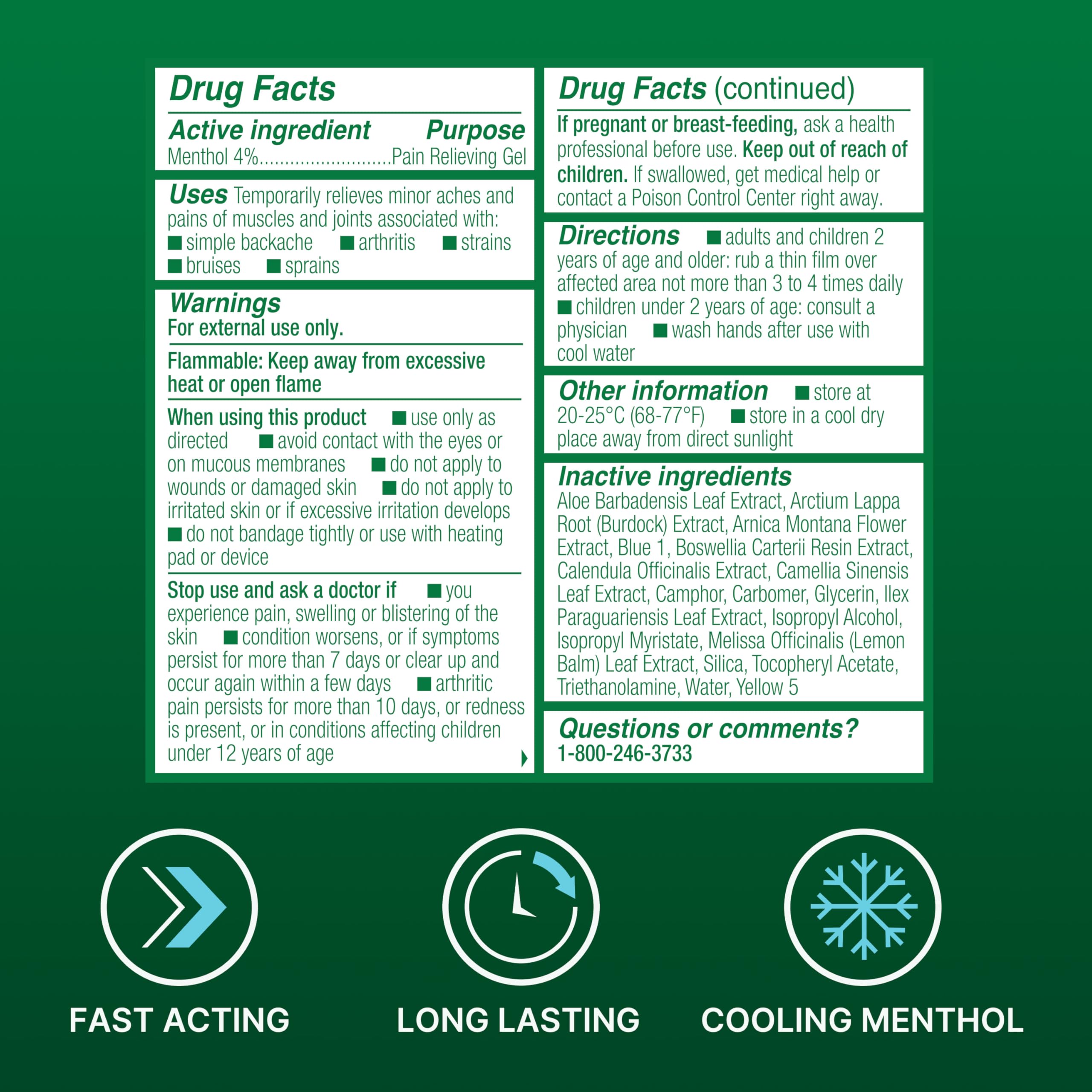 Biofreeze cooling menthol gel application on knee