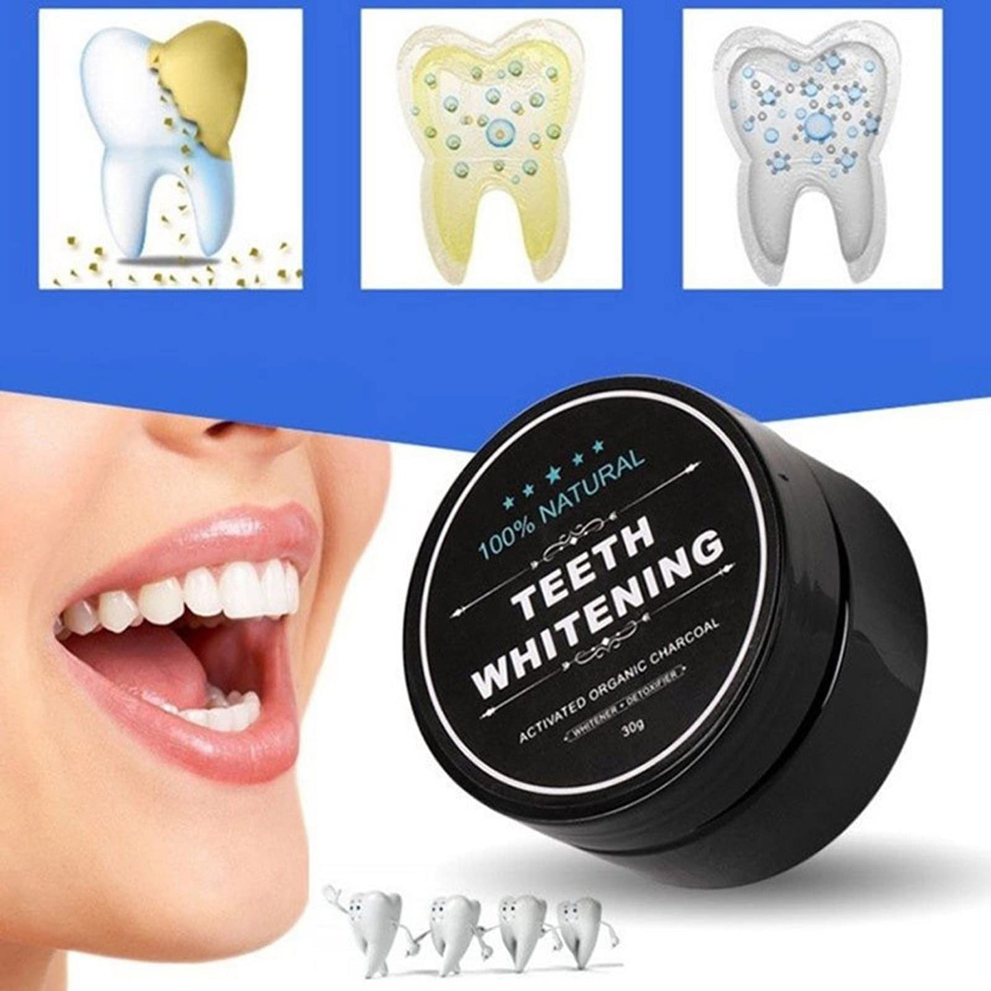 Enamel safe Lythor teeth brightening powder container label view