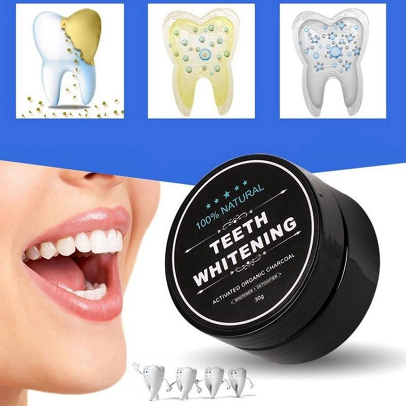 Enamel safe Lythor teeth brightening powder container label view