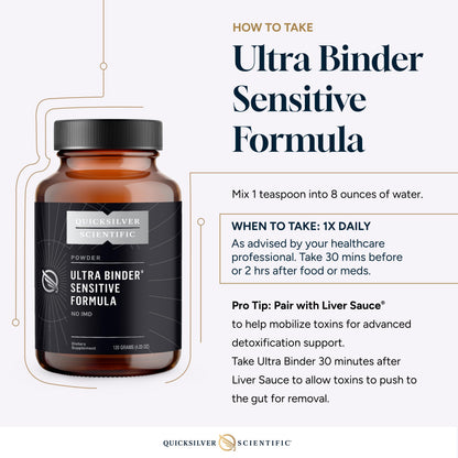 Authentic ultra binder gut health powder container placed on a clean background.