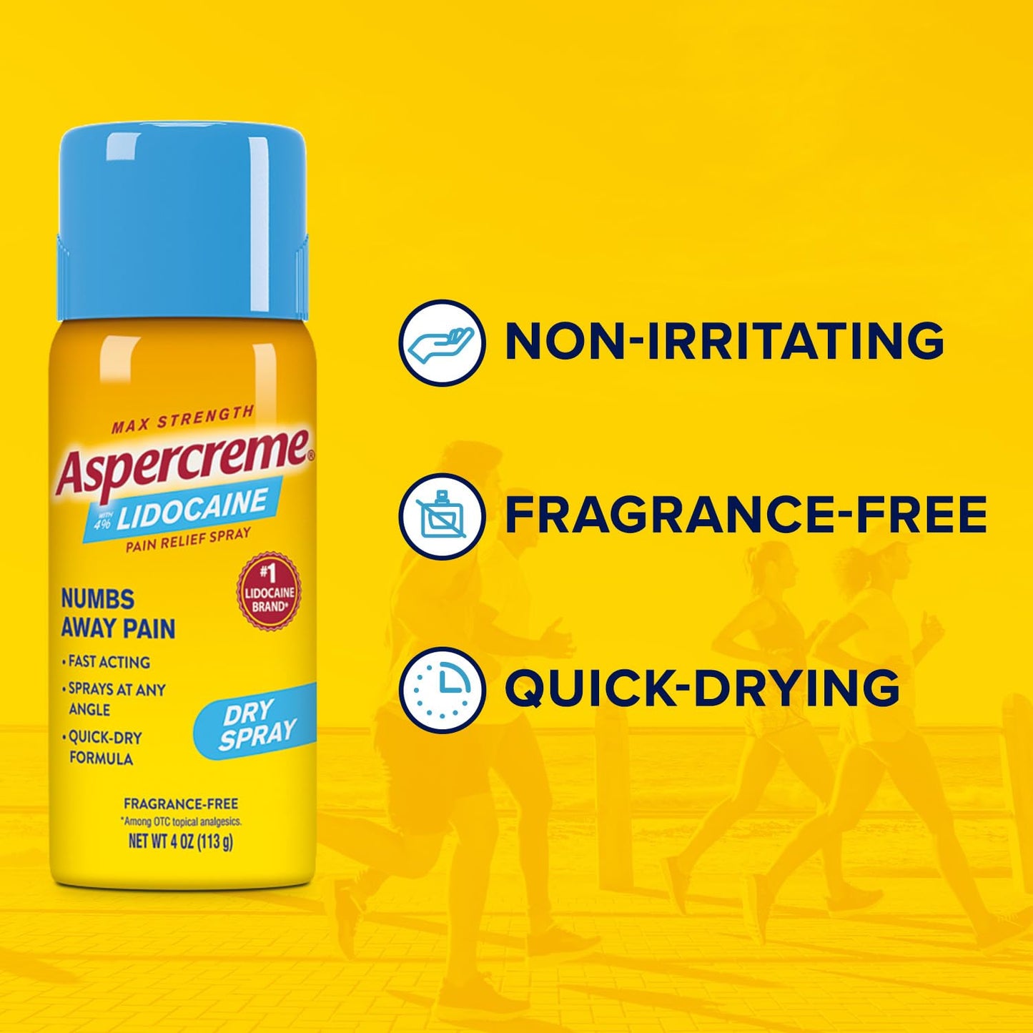 Authentic Aspercreme Lidocaine spray bottle for muscle relief