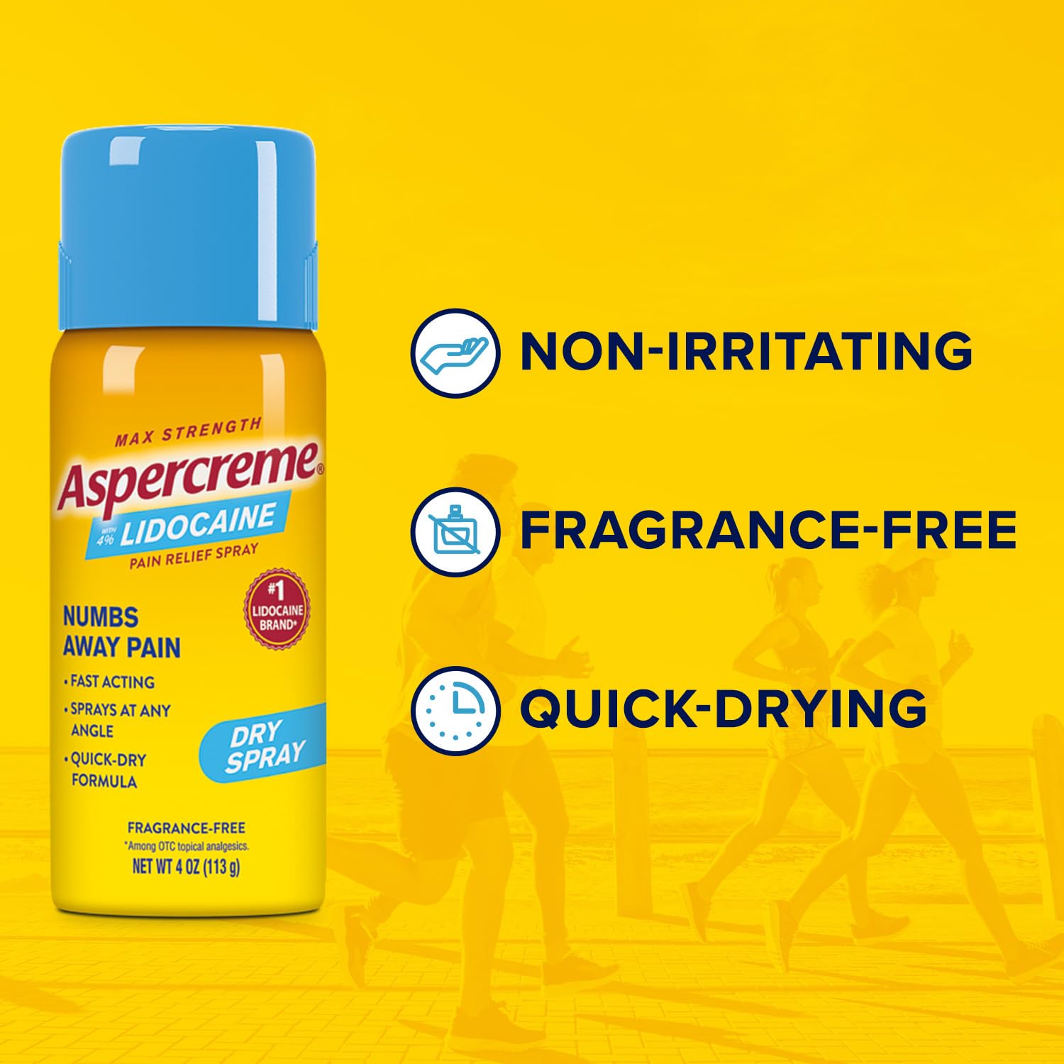 Authentic Aspercreme Lidocaine spray bottle for muscle relief