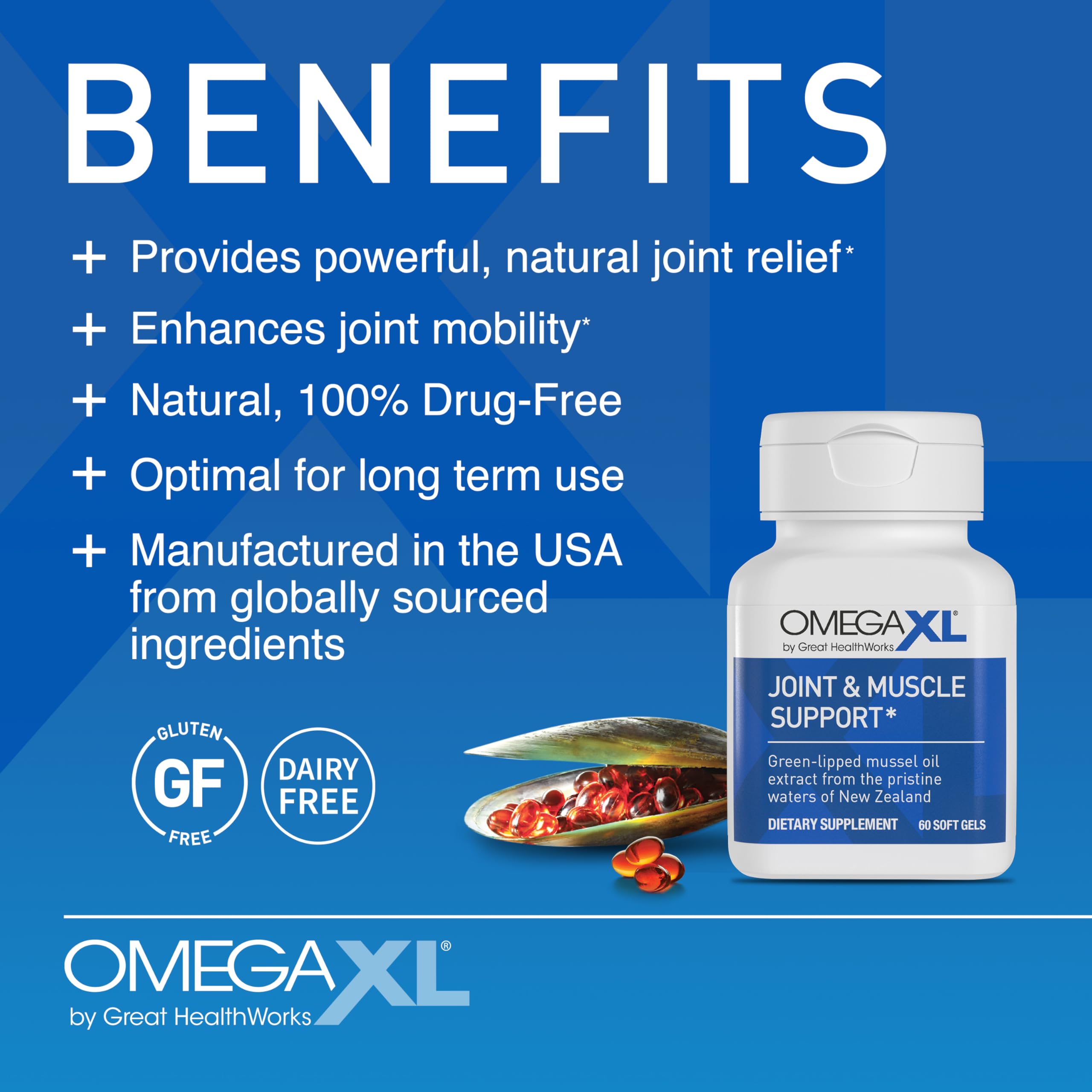 Omegaxl green lipped mussel oil supplement packaging