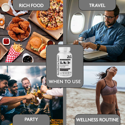 Authentic Youth & Tonic charcoal supplement for occasional bloating.