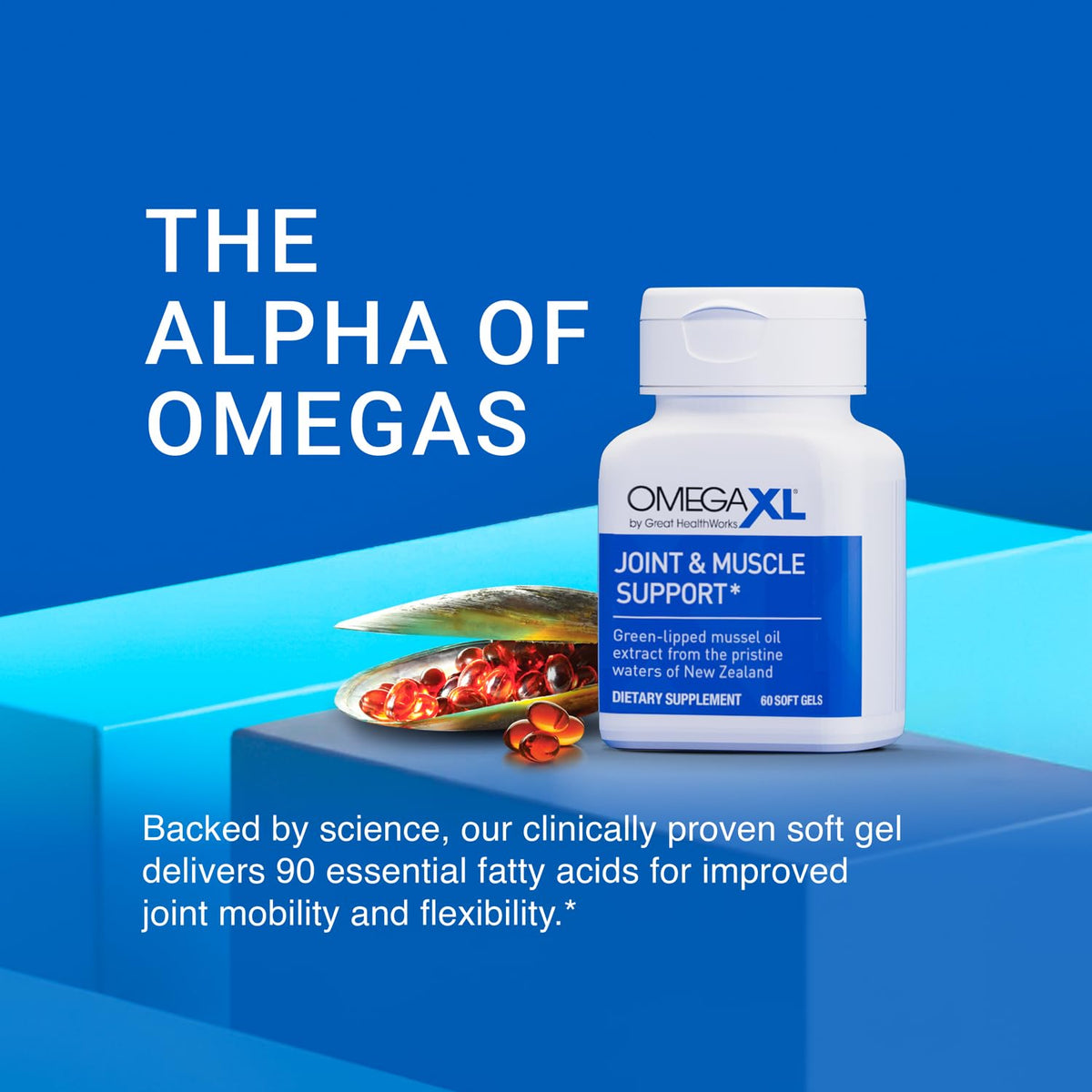 Omegaxl joint support supplement bottle label detail