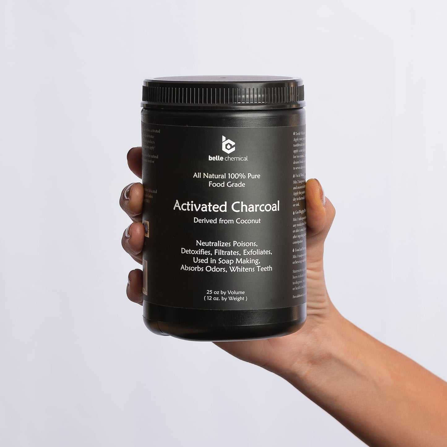 Belle Chemical multi purpose charcoal powder for teeth whitening and skin scrubs
