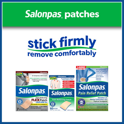 Side view of Salonpas Pain Relieving Patch box