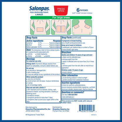 Group shot of USA imported Salonpas pain patches