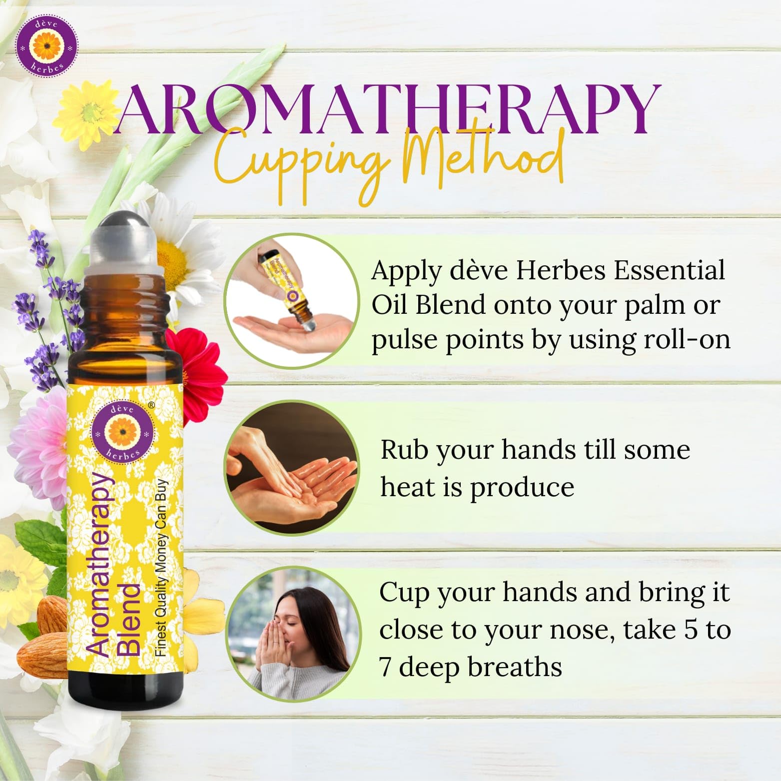 Close up of the rollerball applicator on the Deve Herbes period pain relief essential oil bottle