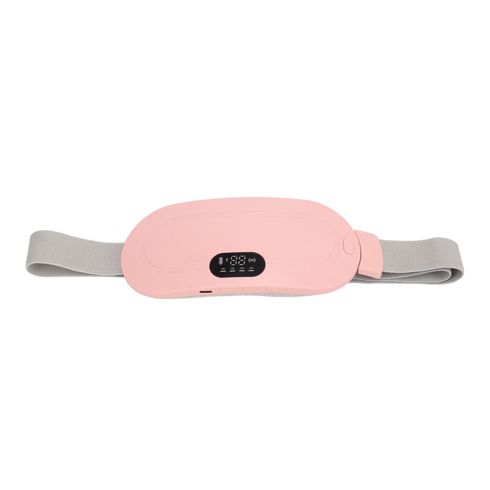 Side profile of cordless heating belt showing elastic strap