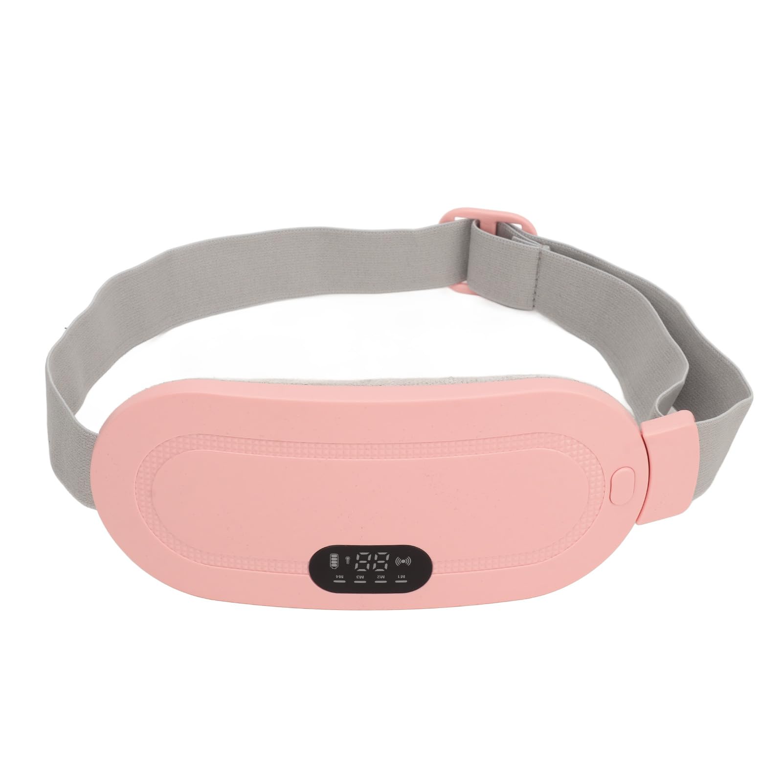 Top view of pink abdominal massager with heat control buttons