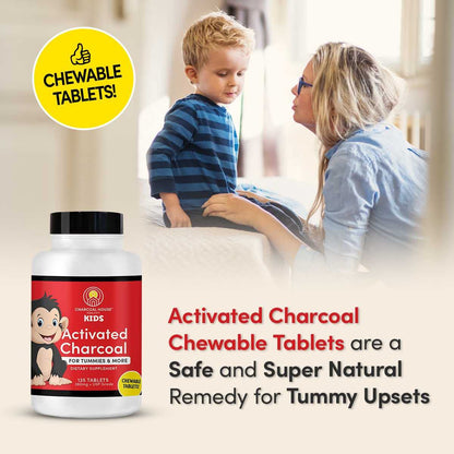 Authentic Charcoal House imported supplement bottle showing directions for children