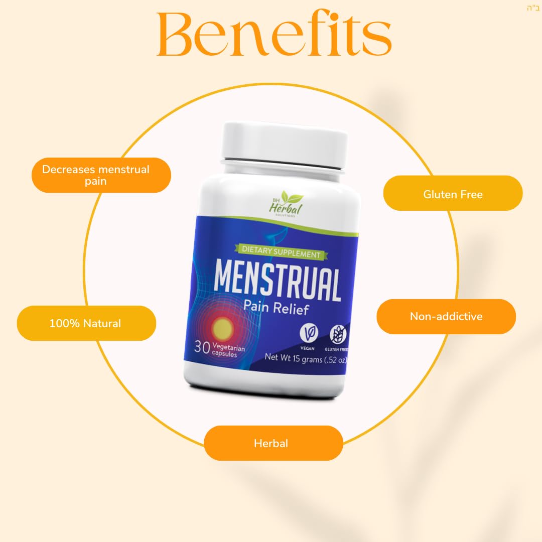 BH Herbal Solutions natural period cramp relief supplement label details