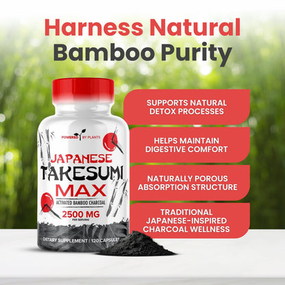 Takesumi activated charcoal one hundred twenty vegetarian capsules supplement label details