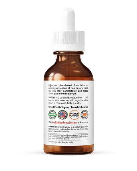 Herbal Goodness liquid supplement for hormonal balance and menstrual support