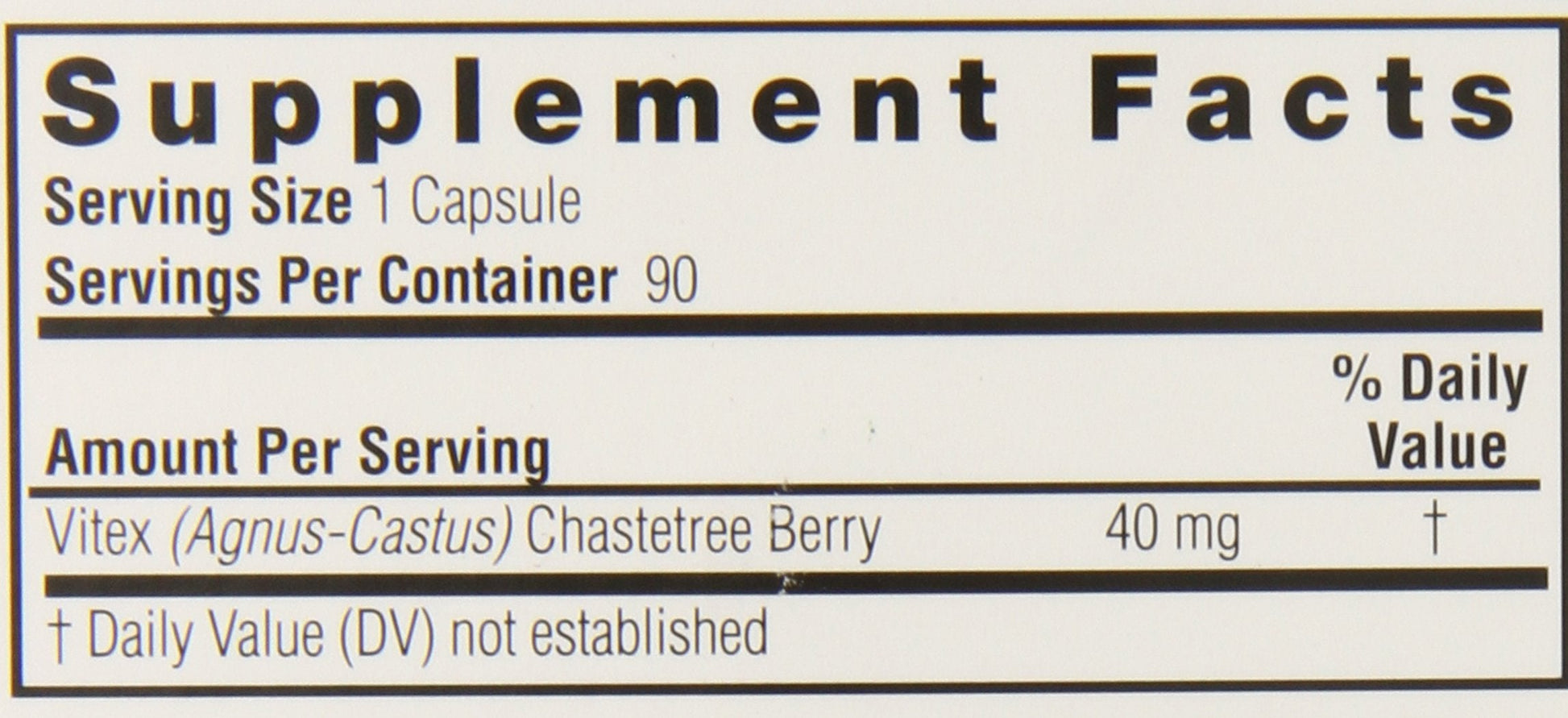 Close-up view of the clean, magnesium stearate-free vegetarian capsules of Nature's Answer chaste tree berry daily dietary supplement.