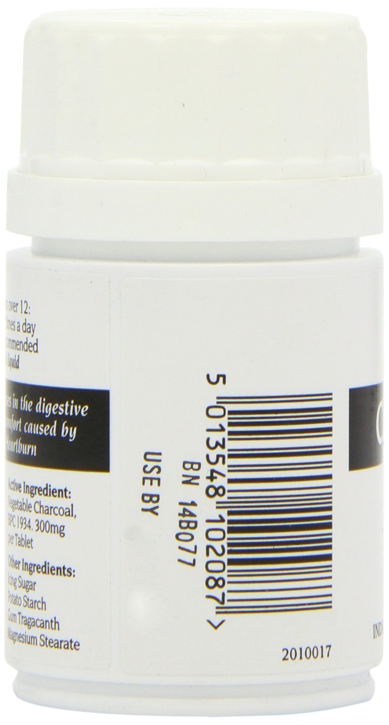 Bragg natural activated charcoal supplement packaging showing instructions and benefits