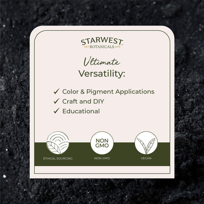 Starwest Botanicals food grade charcoal powder bulk one pound packaging details