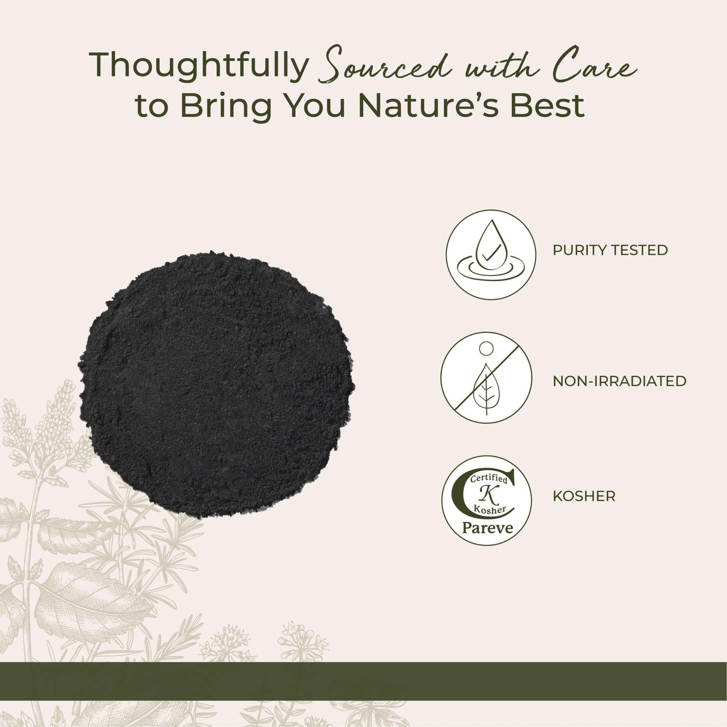 Starwest Botanicals steam activated hardwood charcoal showing fine smooth texture