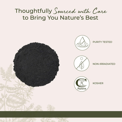 Starwest Botanicals steam activated hardwood charcoal showing fine smooth texture
