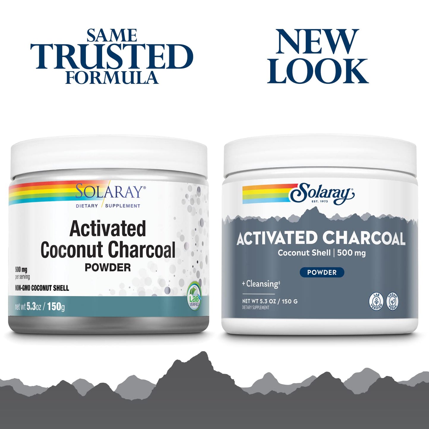 Solaray Activated Coconut Charcoal Powder fine texture unflavored supplement powder close up