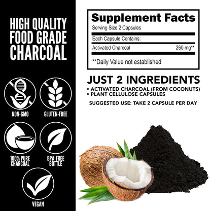 Close up of the vegetarian capsules seal on a bottle of Yerba Prima Activated Coconut Charcoal.