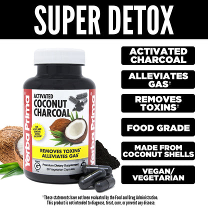 Yerba Prima natural detox supplement bottle displayed on a clean wellness-themed background.