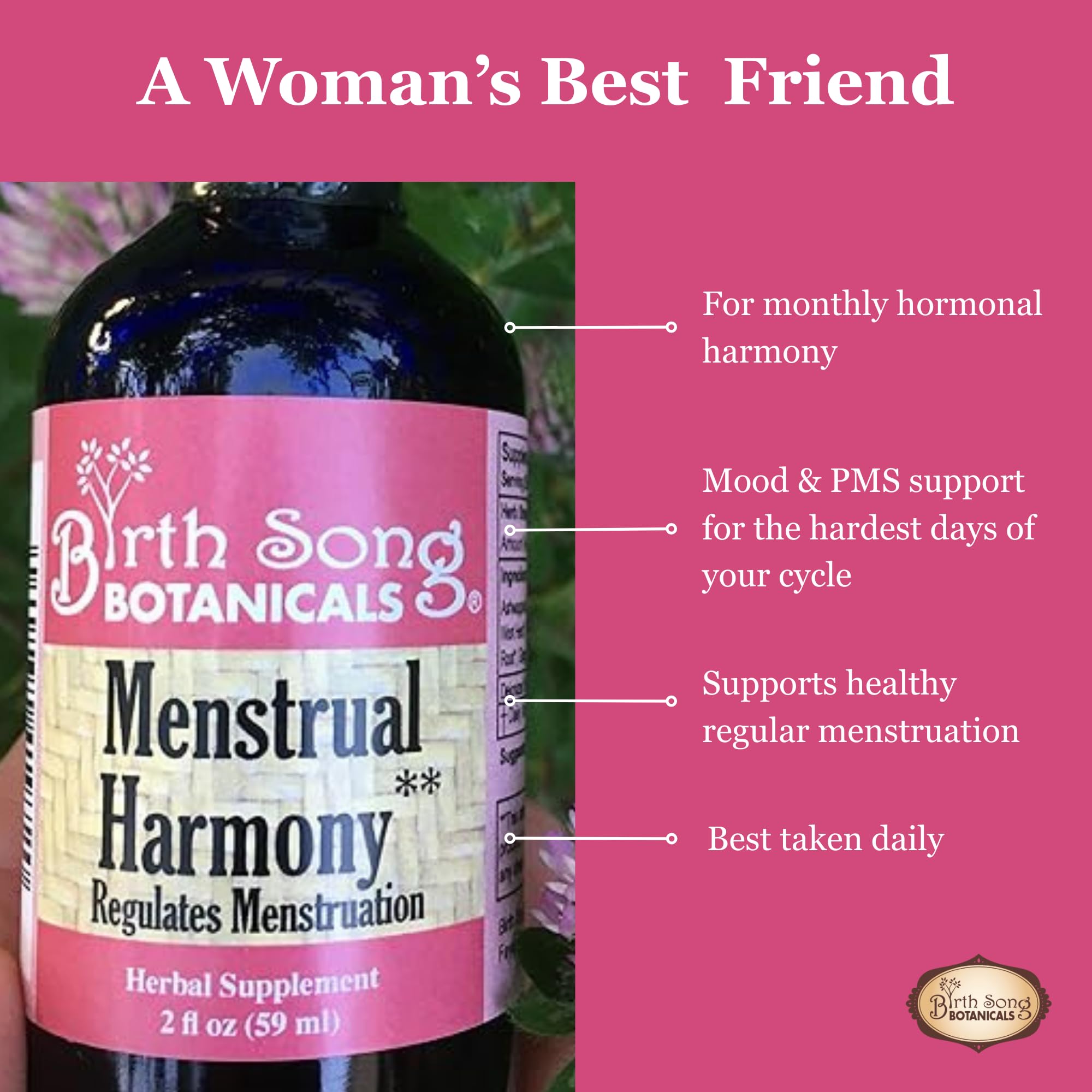 Authentic Birth Song Botanicals tincture with organic Ashwagandha and Red Raspberry Leaf