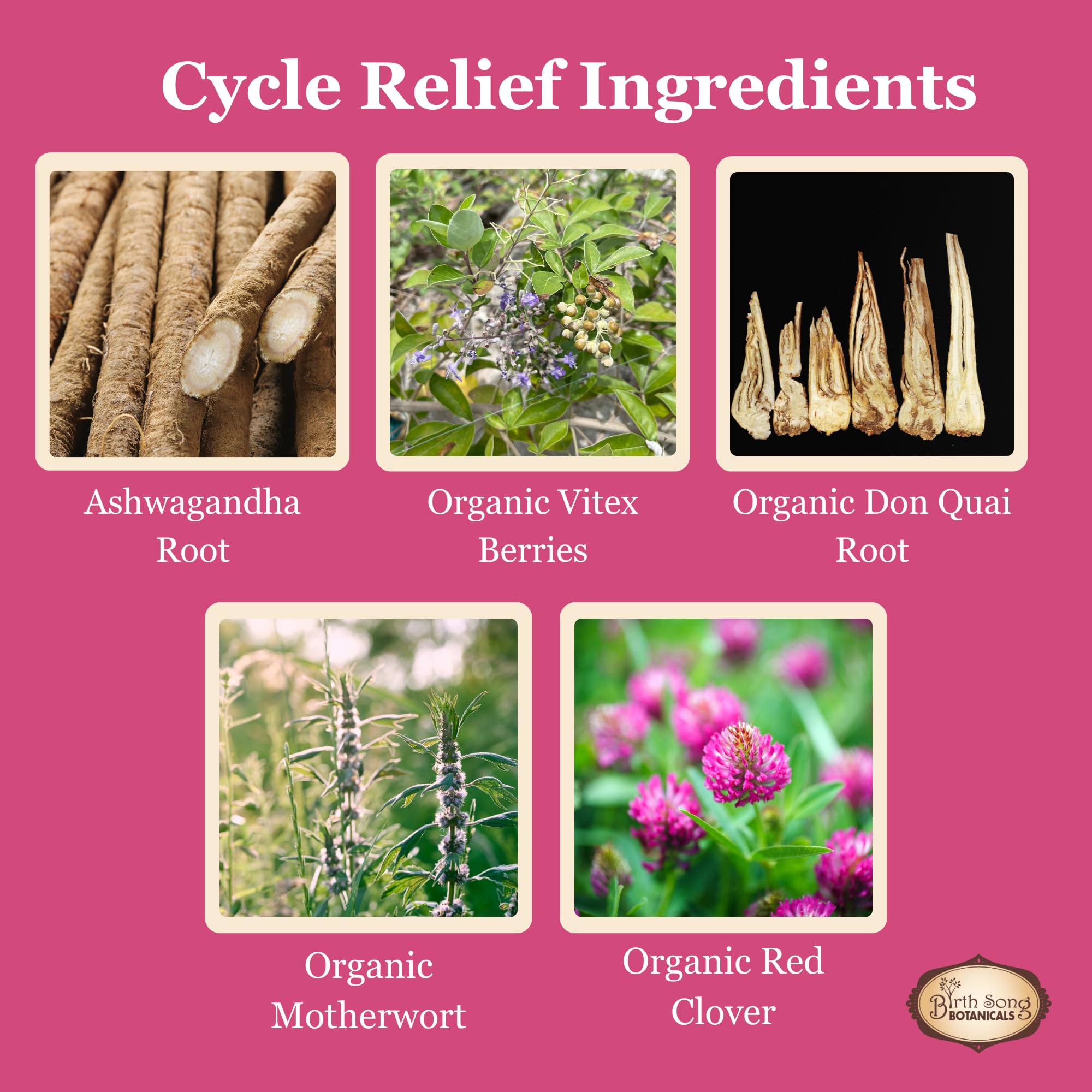 USA imported herbal period supplement for women and teens wellness back label