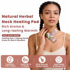User wearing Zhenyemei steam heat pad for neck relief