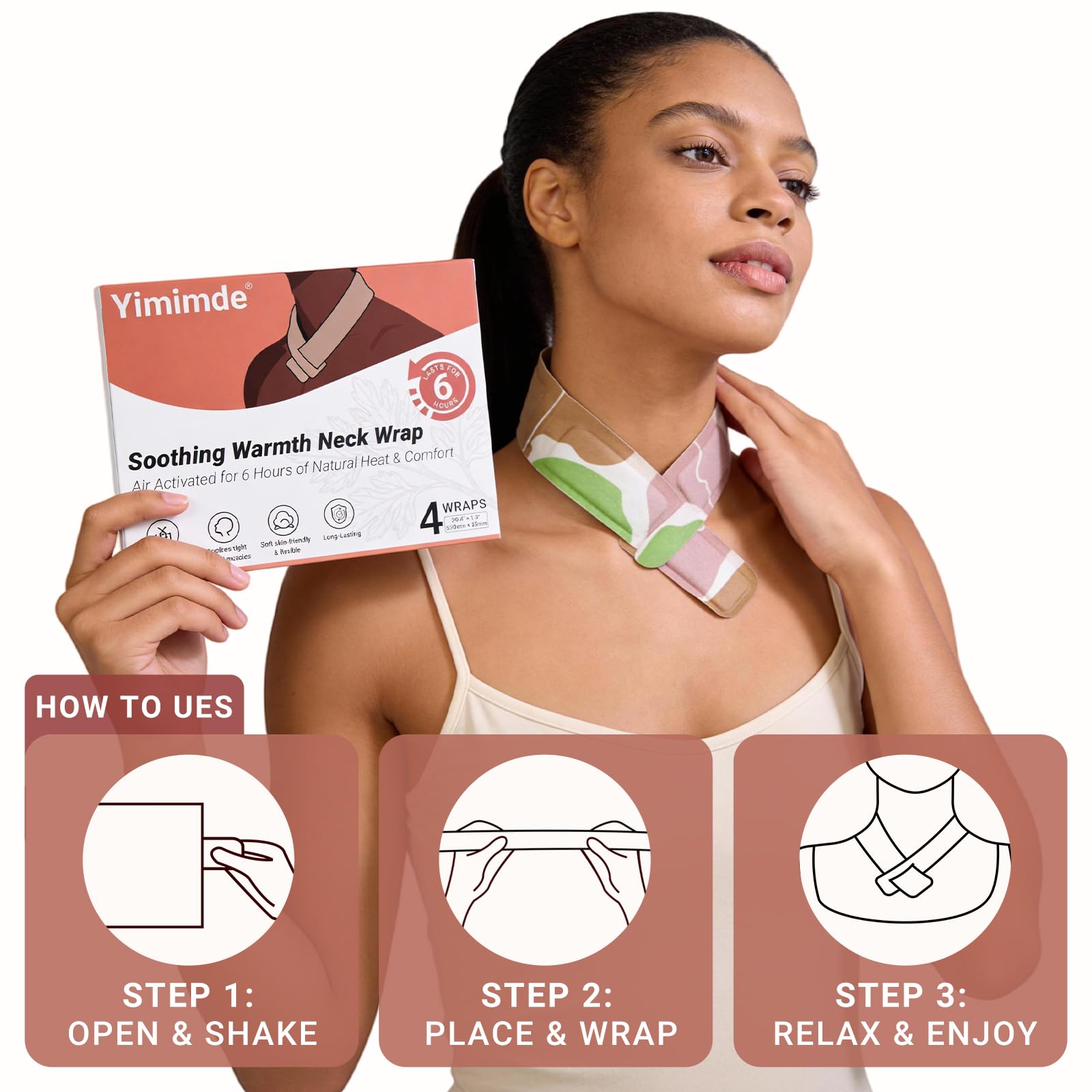 Close up of Zhenyemei neck wrap adhesive and fabric detail