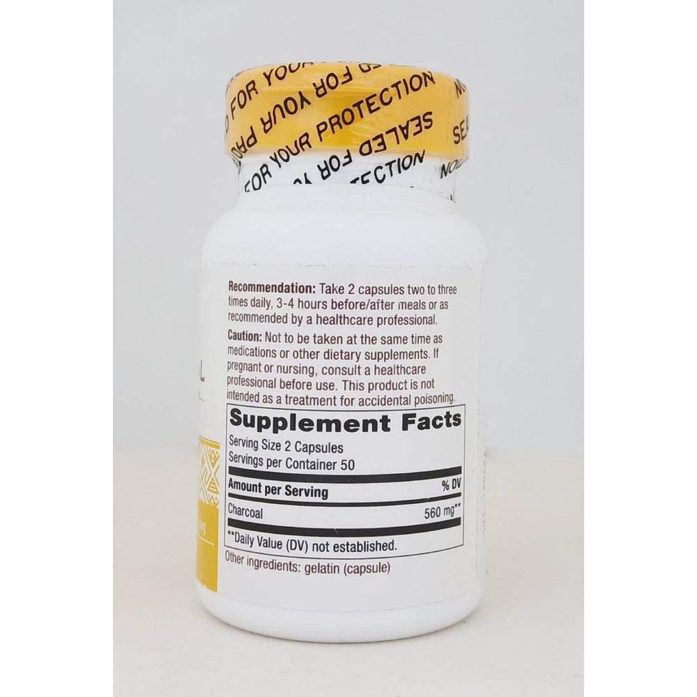 Nature's Way high potency activated charcoal dietary supplement for bloating relief