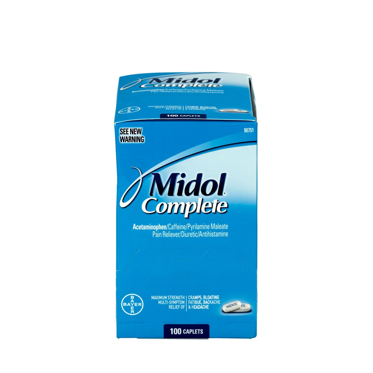 Individually wrapped two pack menstrual pain relief caplets for first aid kits