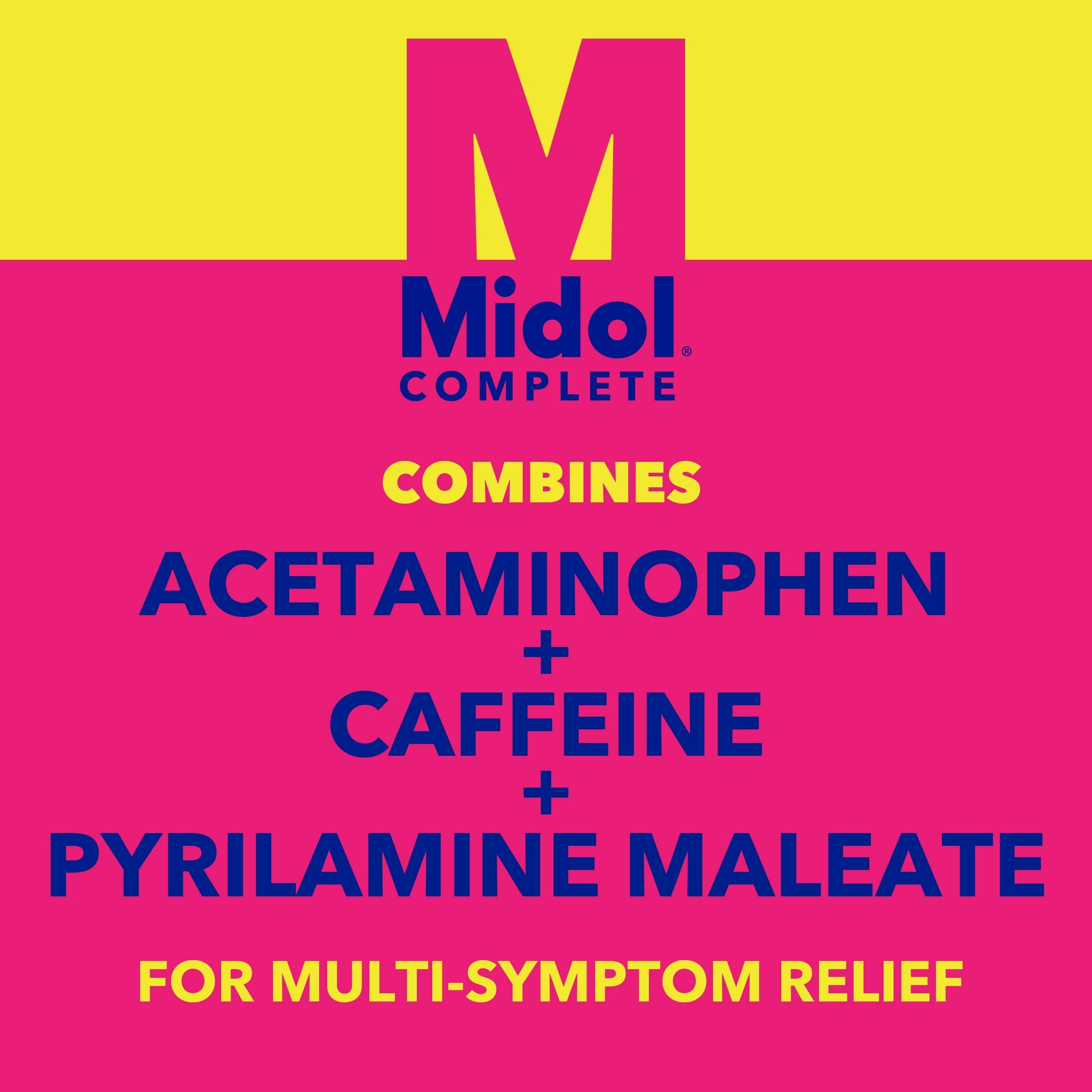 Authentic imported Midol menstrual pain reliever caplets product shot