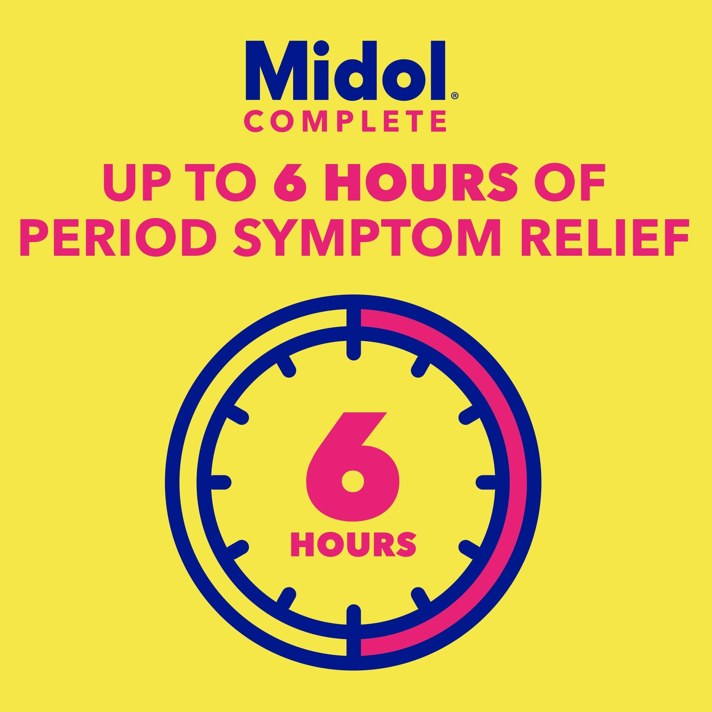 Midol Complete side panel showing liver warning and safety alerts