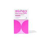 Mixhers Hertime PMS drink mix packet with pomegranate and mango fruit icons