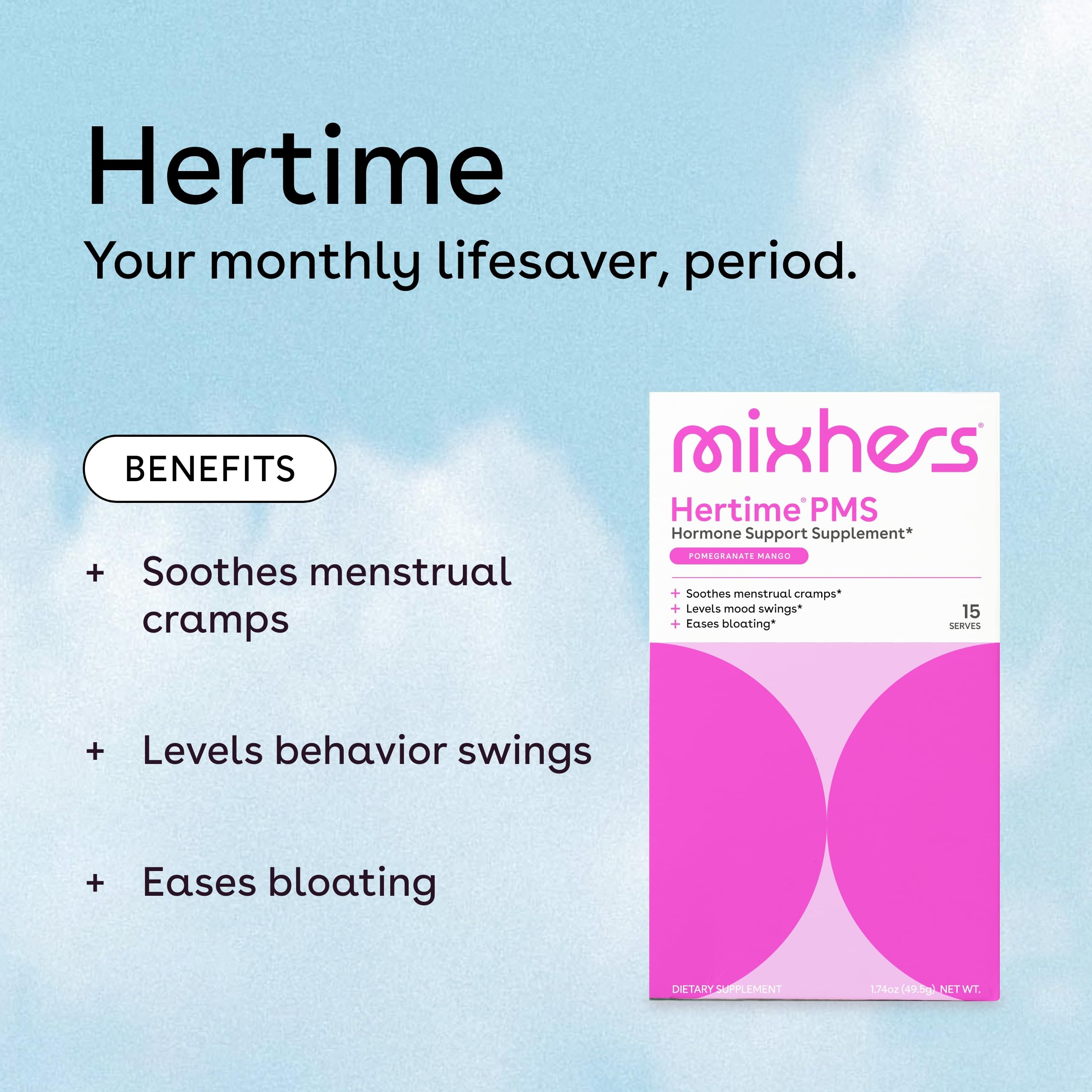 Authentic Mixhers Hertime PMS imported USA health supplement box