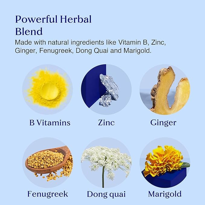 De Lune Cramp Aid herbal supplement bottle and capsules