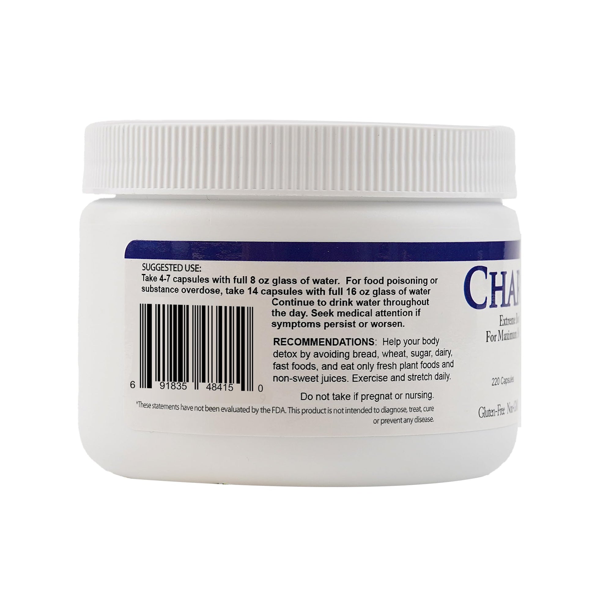 Authentic USA imported charcoal and bentonite clay capsules for digestive wellness support.