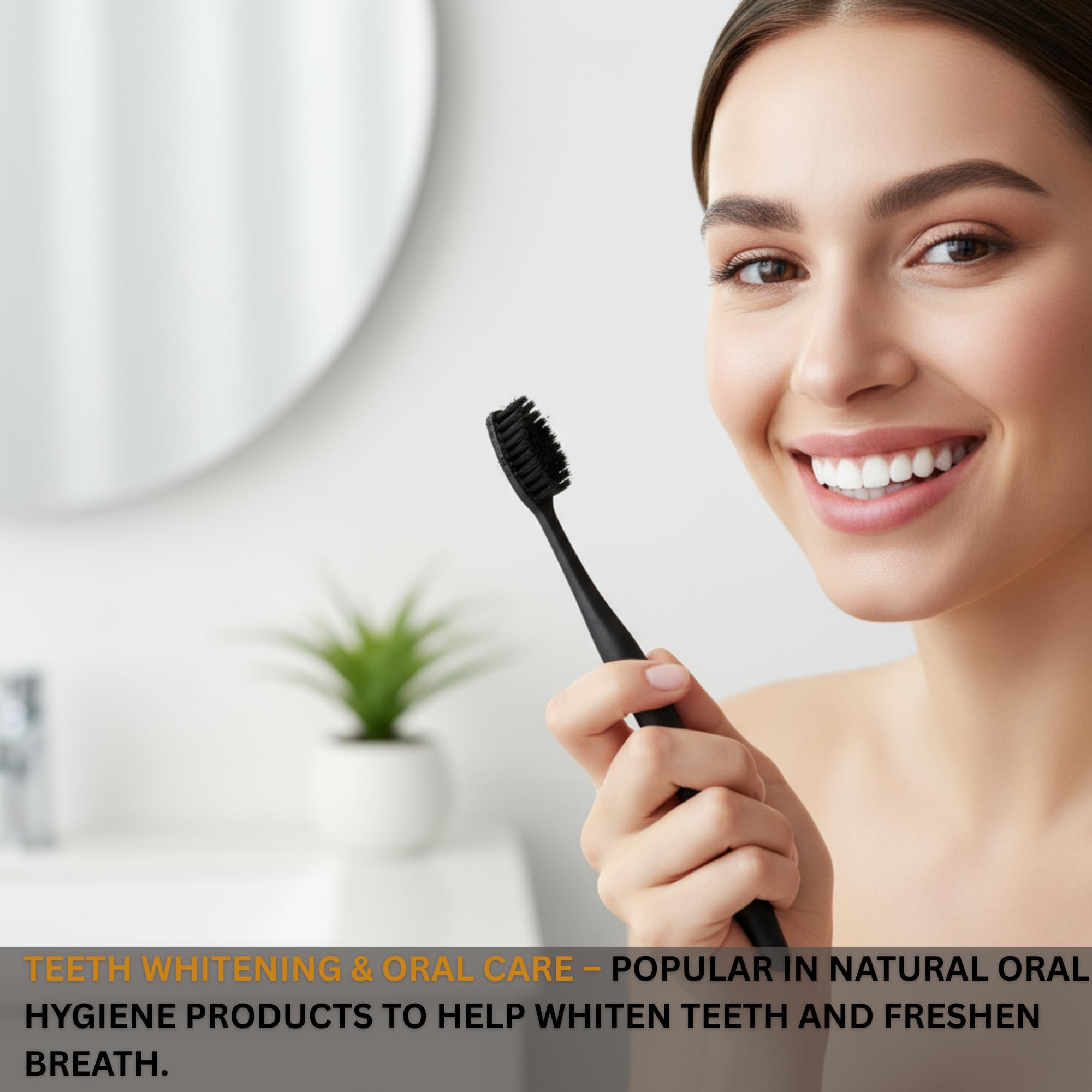 Herbs Botanica bamboo charcoal powder resealable pouch shown on a clean lifestyle background