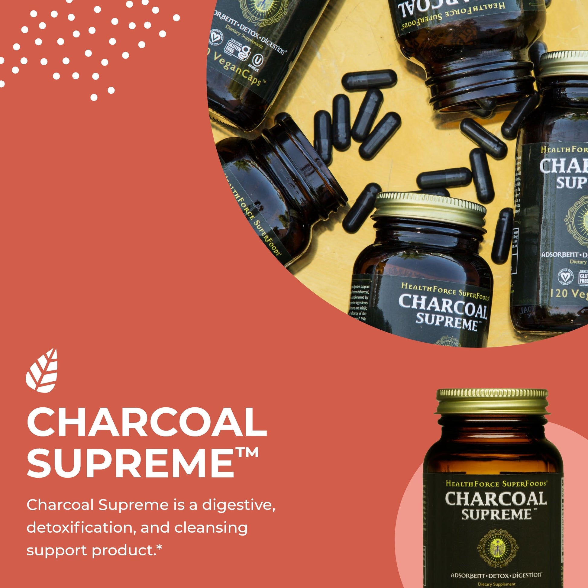 Healthforce Superfoods Charcoal Supreme authentic USA imported health supplement packaging