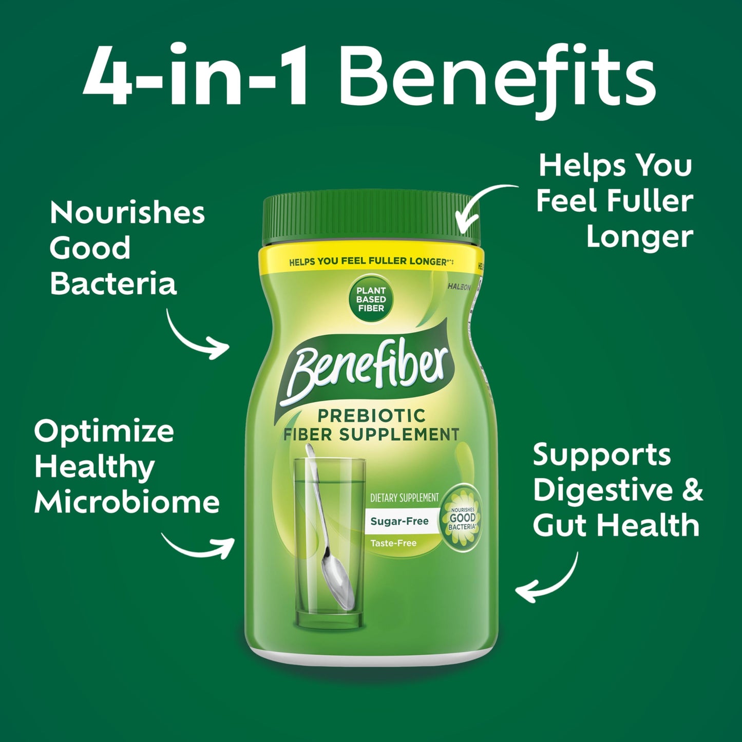 Benefiber taste free sugar free 125 servings bottle container
